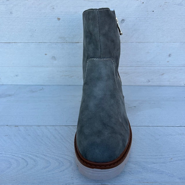 Stoere boots met rits grijs