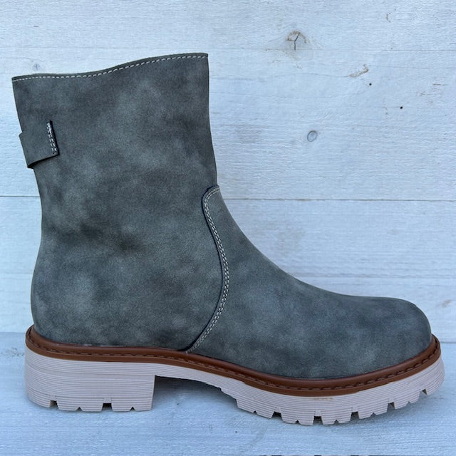 Stoere boots met rits grijs