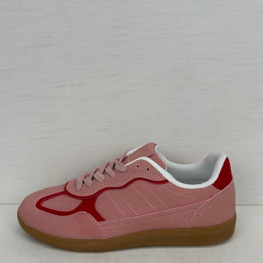 Retro sneakers met trendy design roze