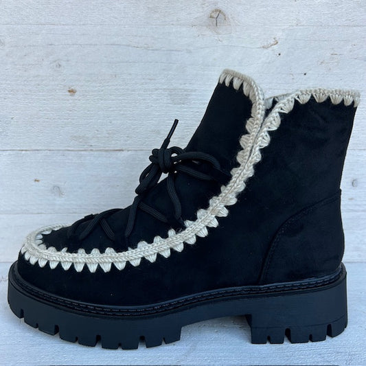 Suèdine winterboots zwart