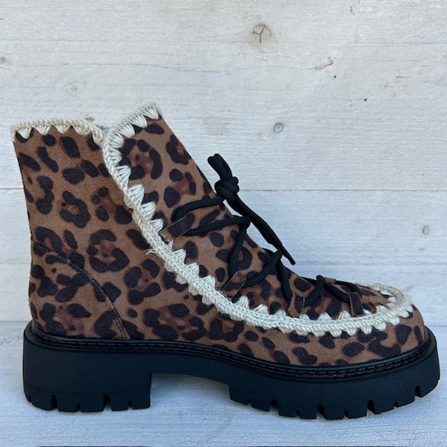 Suèdine winterboots panter