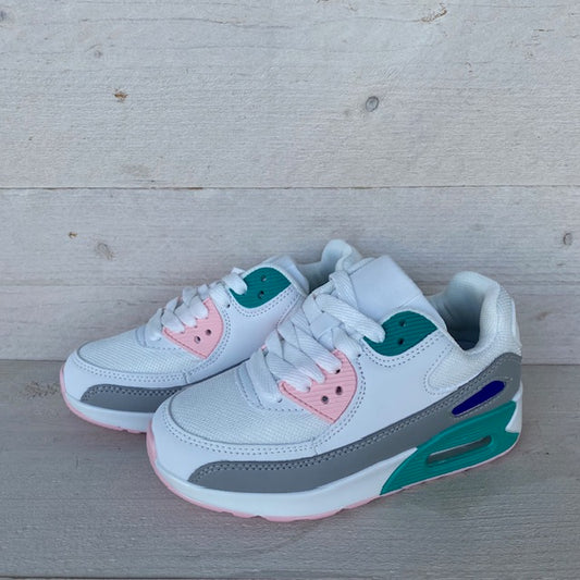 Kids gave air sneakers white green