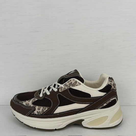 Leuke sneakers met trendy design bruin