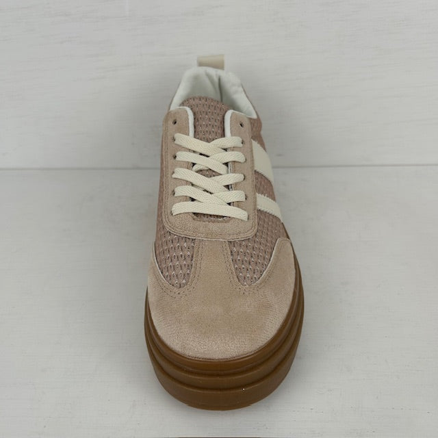 Retro sneakers met leuk design khaki