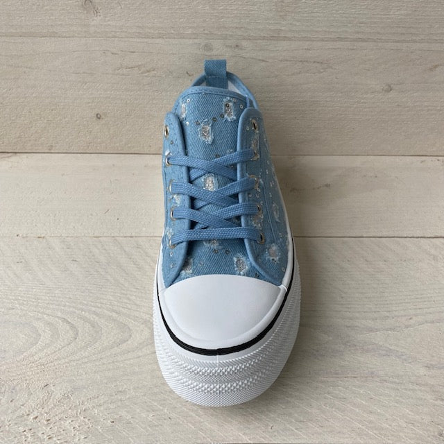 Canvassneakers lt blue