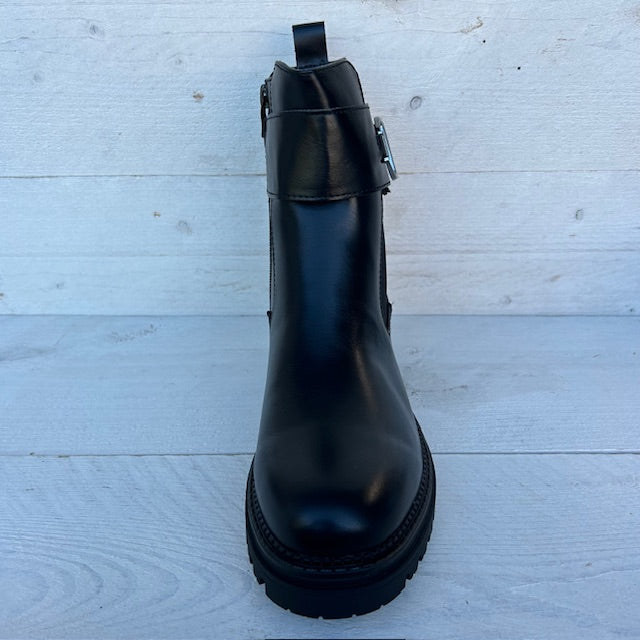 Leatherlook boots met metallic detail zwart