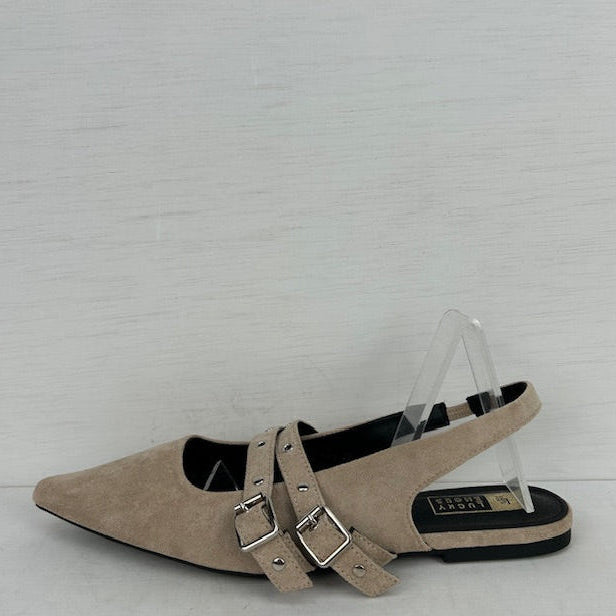 Slingbacks met gespjes khaki
