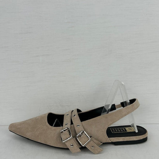 Slingbacks met gespjes khaki