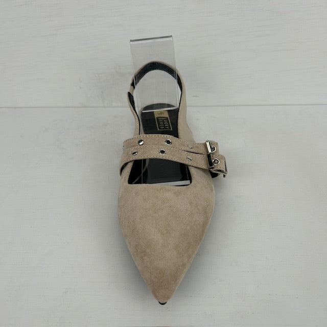 Slingbacks met gespjes khaki