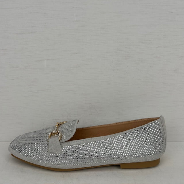 Leuke instappers met glitters grijs