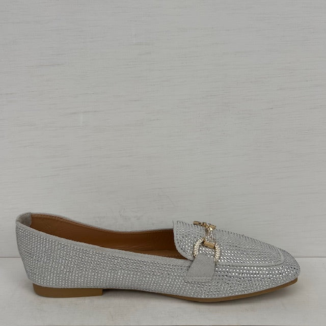 Leuke instappers met glitters grijs