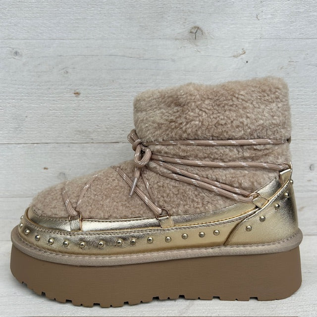 Cozy teddy boots goud