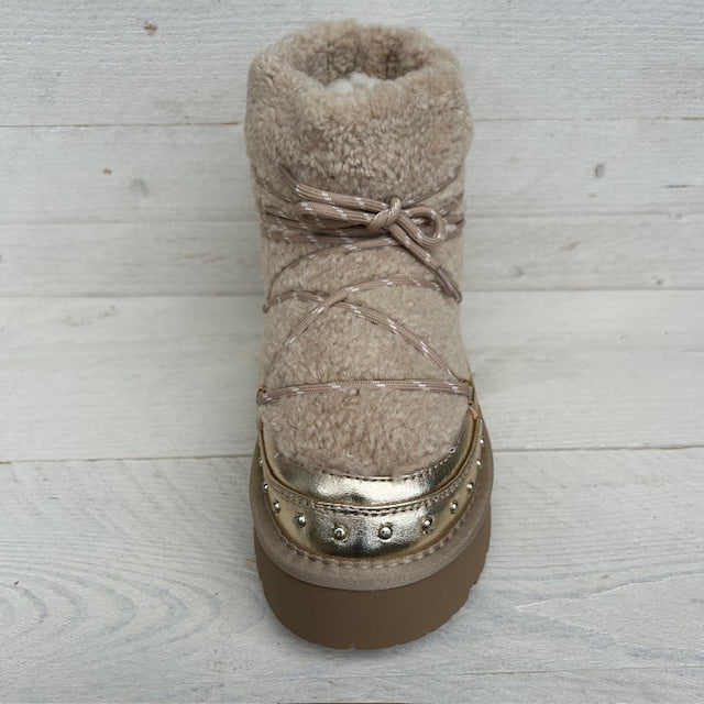 Cozy teddy boots goud