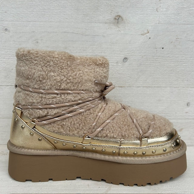 Cozy teddy boots goud