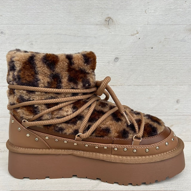 Cozy teddy boots panter