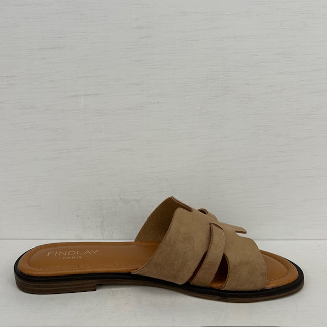 Slippers met leuk design khaki