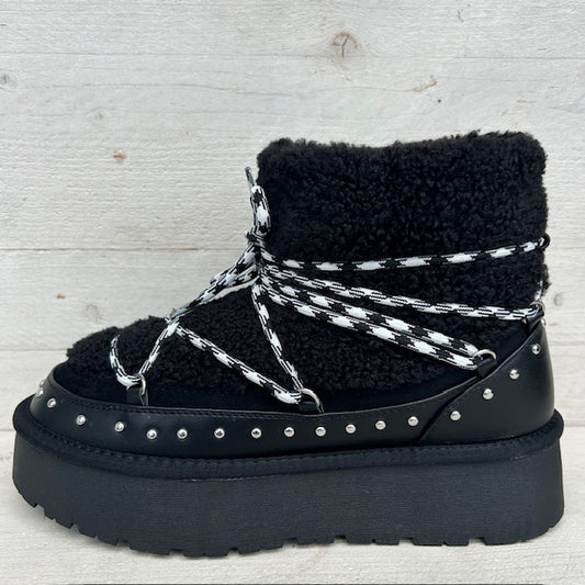 Cozy teddy boots zwart