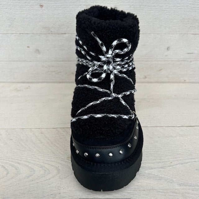 Cozy teddy boots zwart