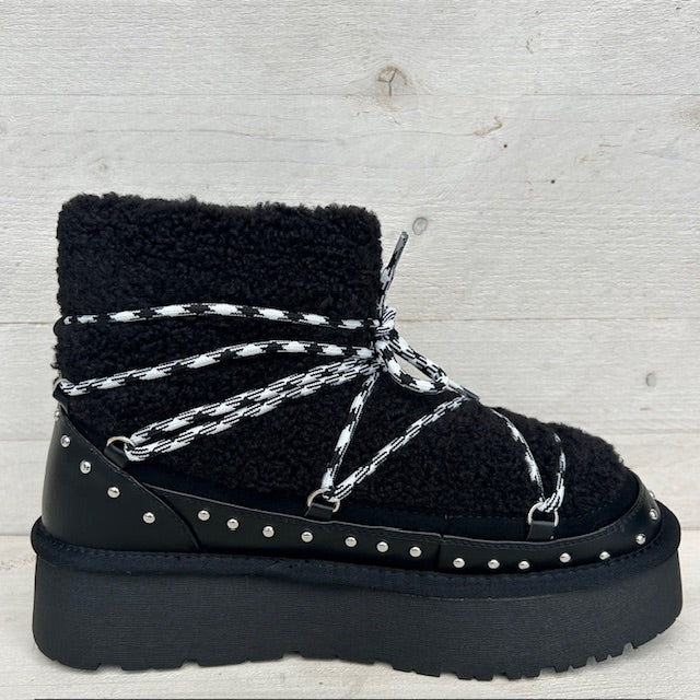 Cozy teddy boots zwart