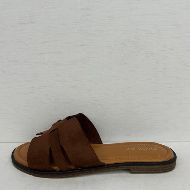 Slippers met leuk design bruin