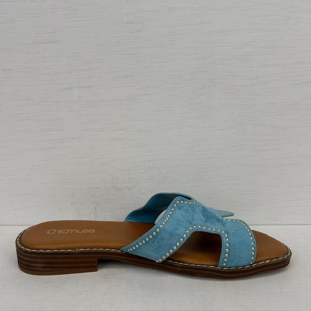 Geweldige zomerse slippers blauw