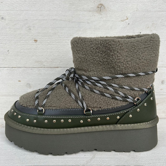 Cozy teddy boots groen