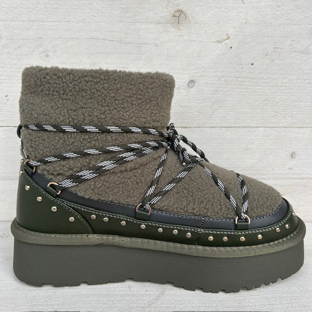 Cozy teddy boots groen