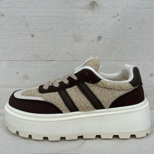 Trendy teddy sneakers bruin