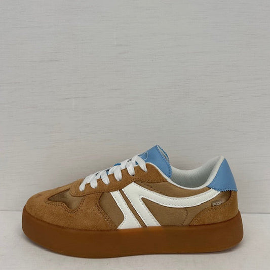 Posh by Poelman retro sneakers brown with combination