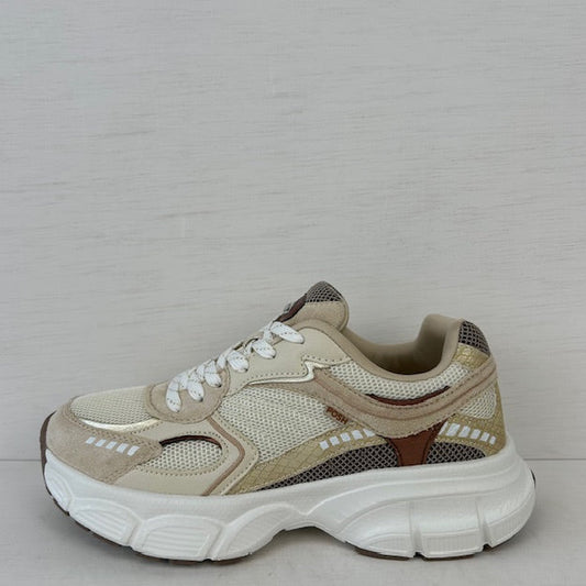 Posh by Poelman trendy sneakers beige with combination