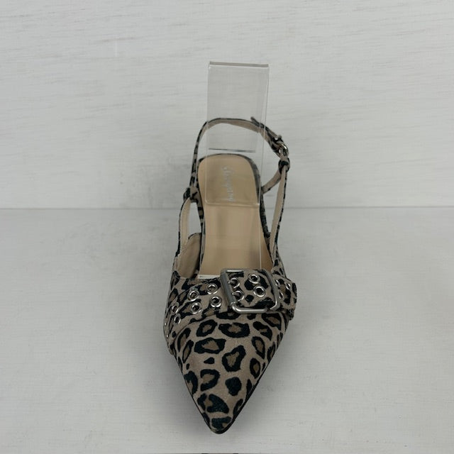 Stoere slingbacks met hakje panter