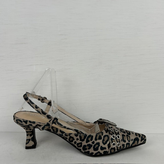Stoere slingbacks met hakje panter