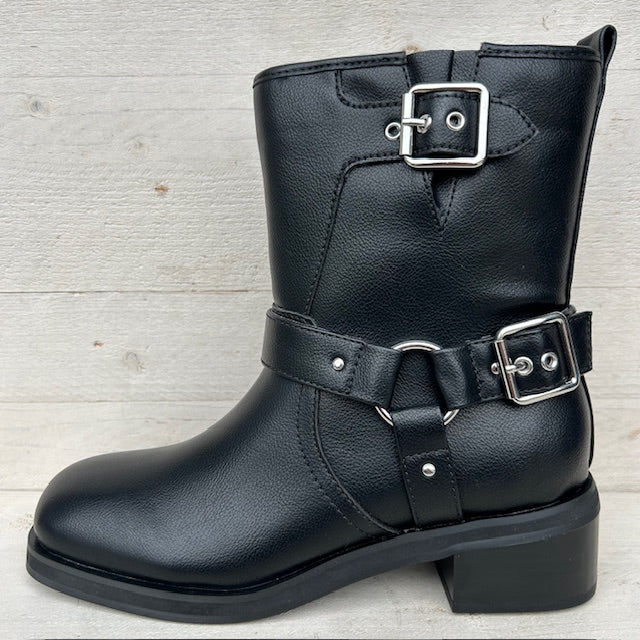 La strada laarsje met gespjes 2203985 black tumble PU