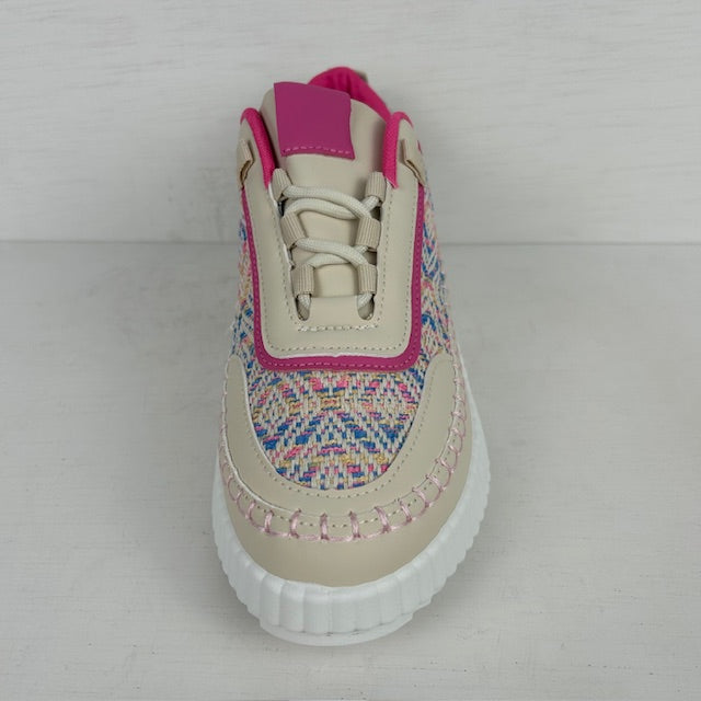 Leuke sneakers met ribbelzool roze