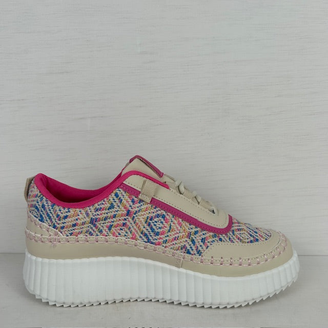 Leuke sneakers met ribbelzool roze