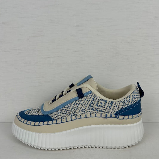 Leuke sneakers met ribbelzool blauw