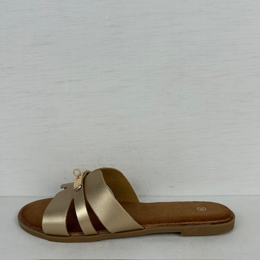 Leuke slippers met gouden detail goud