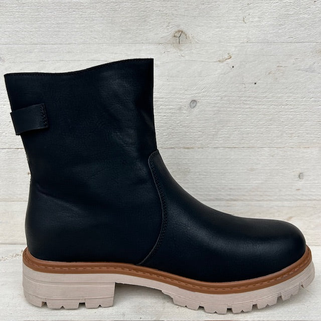 Stoere boots met rits zwart