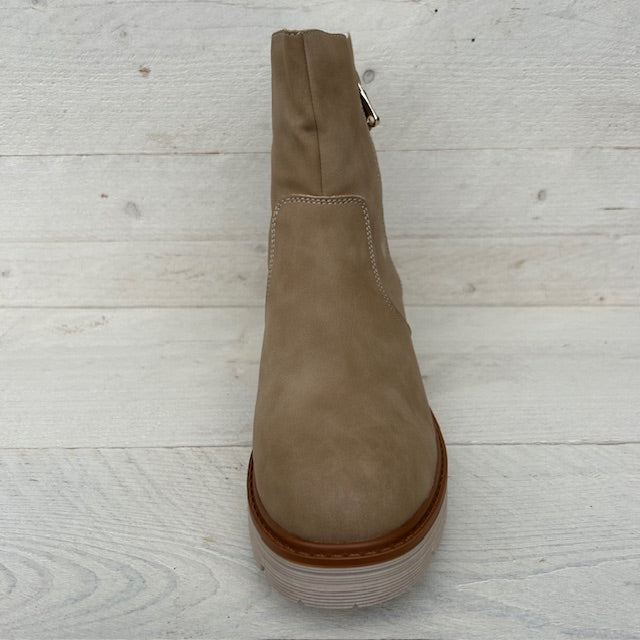 Stoere boots met rits khaki