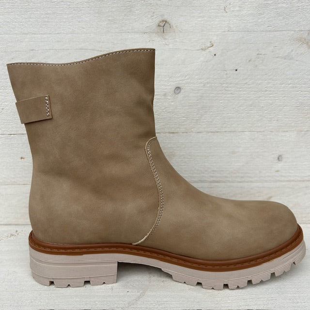 Stoere boots met rits khaki