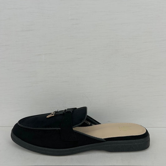 Leuke instap slippers zwart