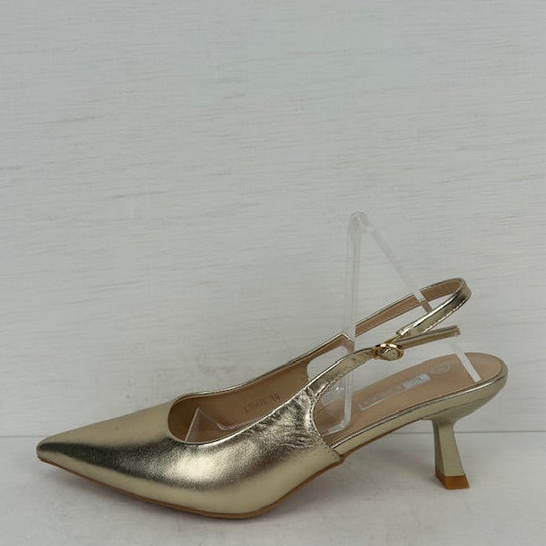 Geweldige slingbacks met hakje goud