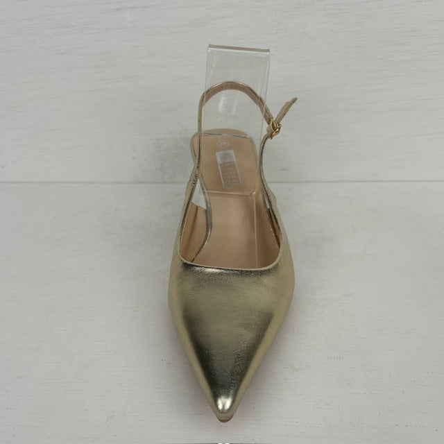 Geweldige slingbacks met hakje goud