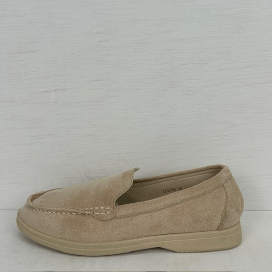 Basic suèdine instappers beige