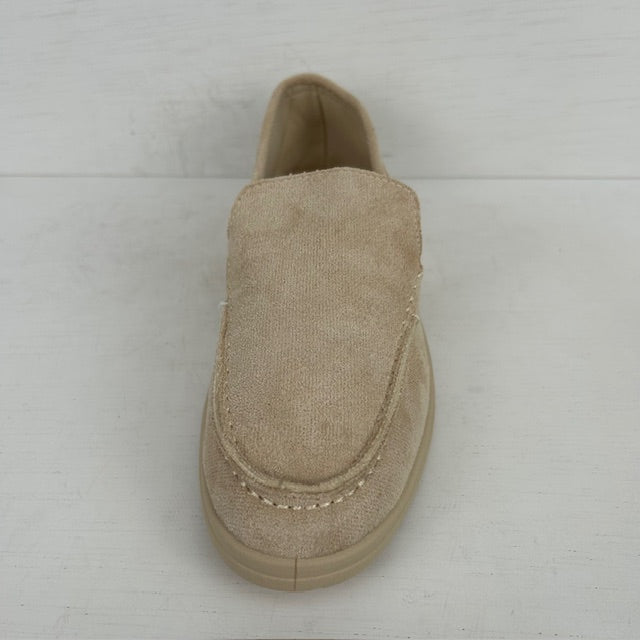 Basic suèdine instappers beige