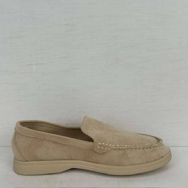 Basic suèdine instappers beige