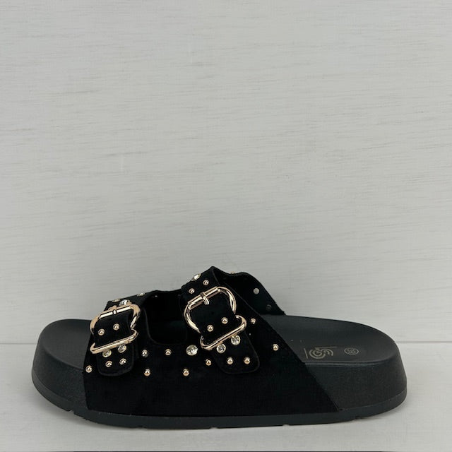 Leuke sandalen met studs zwart