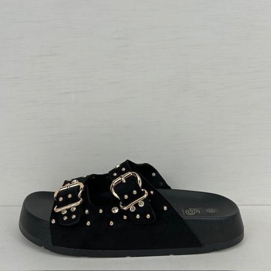 Leuke sandalen met studs zwart