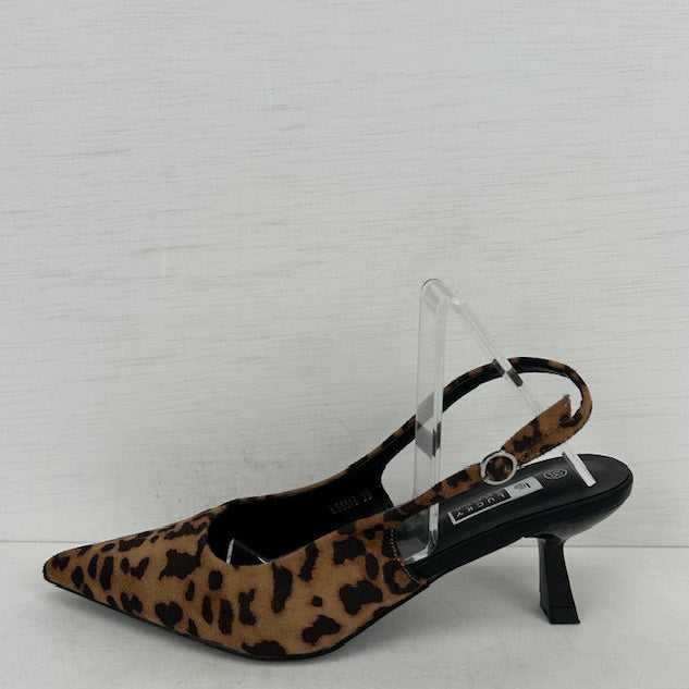 Geweldige slingbacks met hakje panter