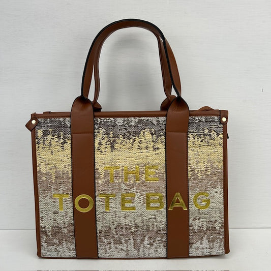 Tote bag met gaaf design bruin